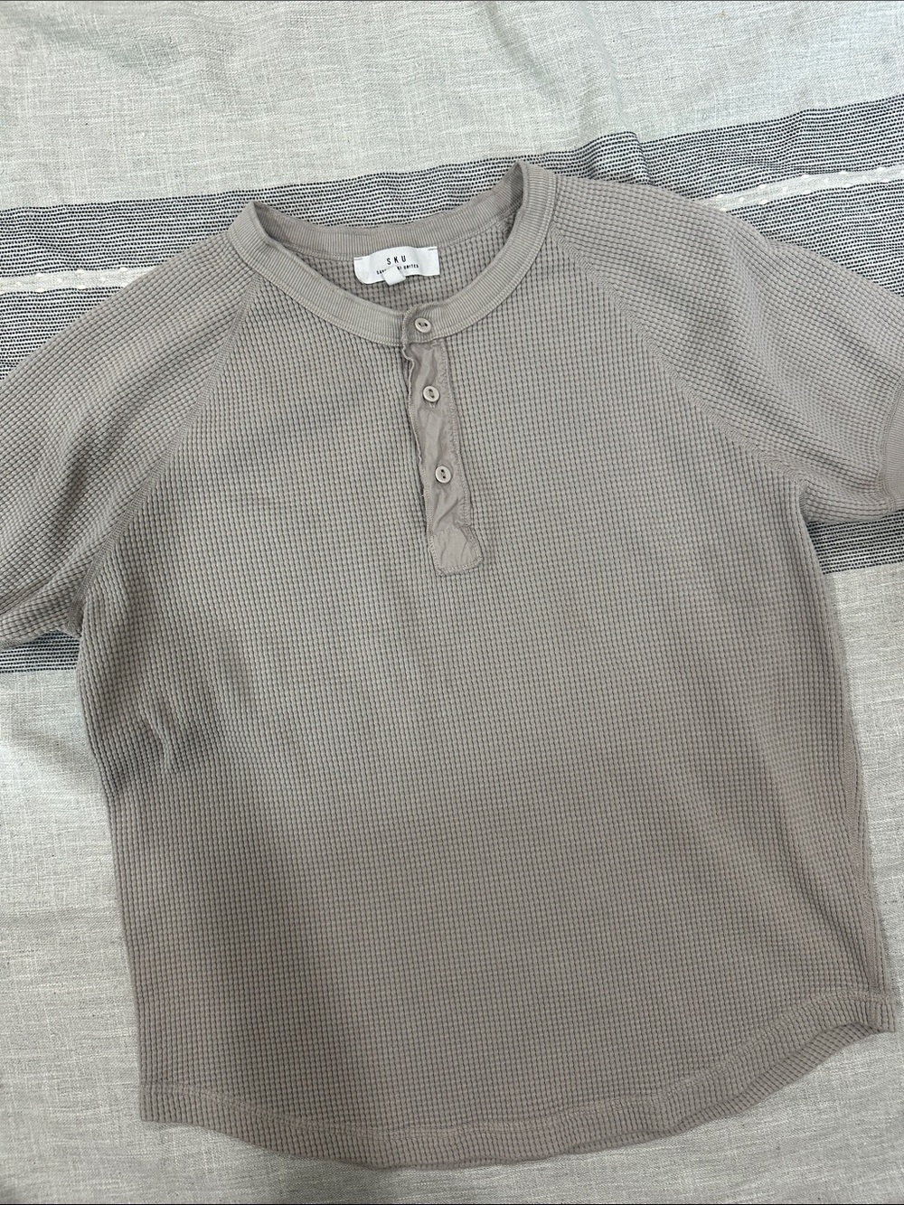 Men's Waffle Henley Tee - Taupe